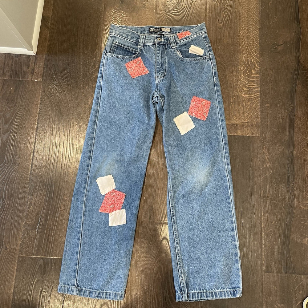 Women’s South Pole Jeans Size 12 Vintage Patchwork Y2K